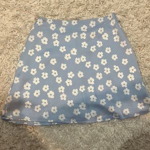 Blue flower mini skirt